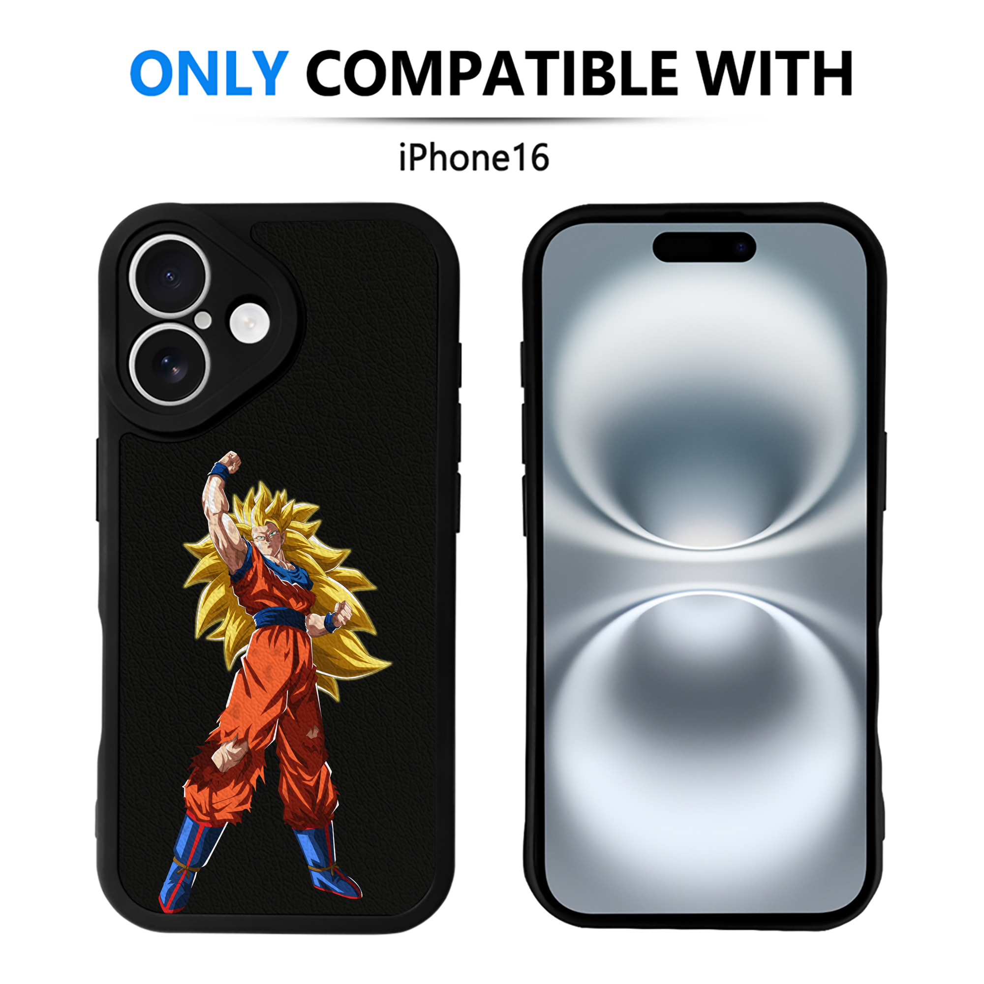 （画像用） ドラゴンボール 孫悟空（そん ごくう）Son Goku カカロット DRAGON BALL Kakarotto 【iPhone 16シリーズ対応】シリコンスマホケース（レザー調） 材質：シリコン